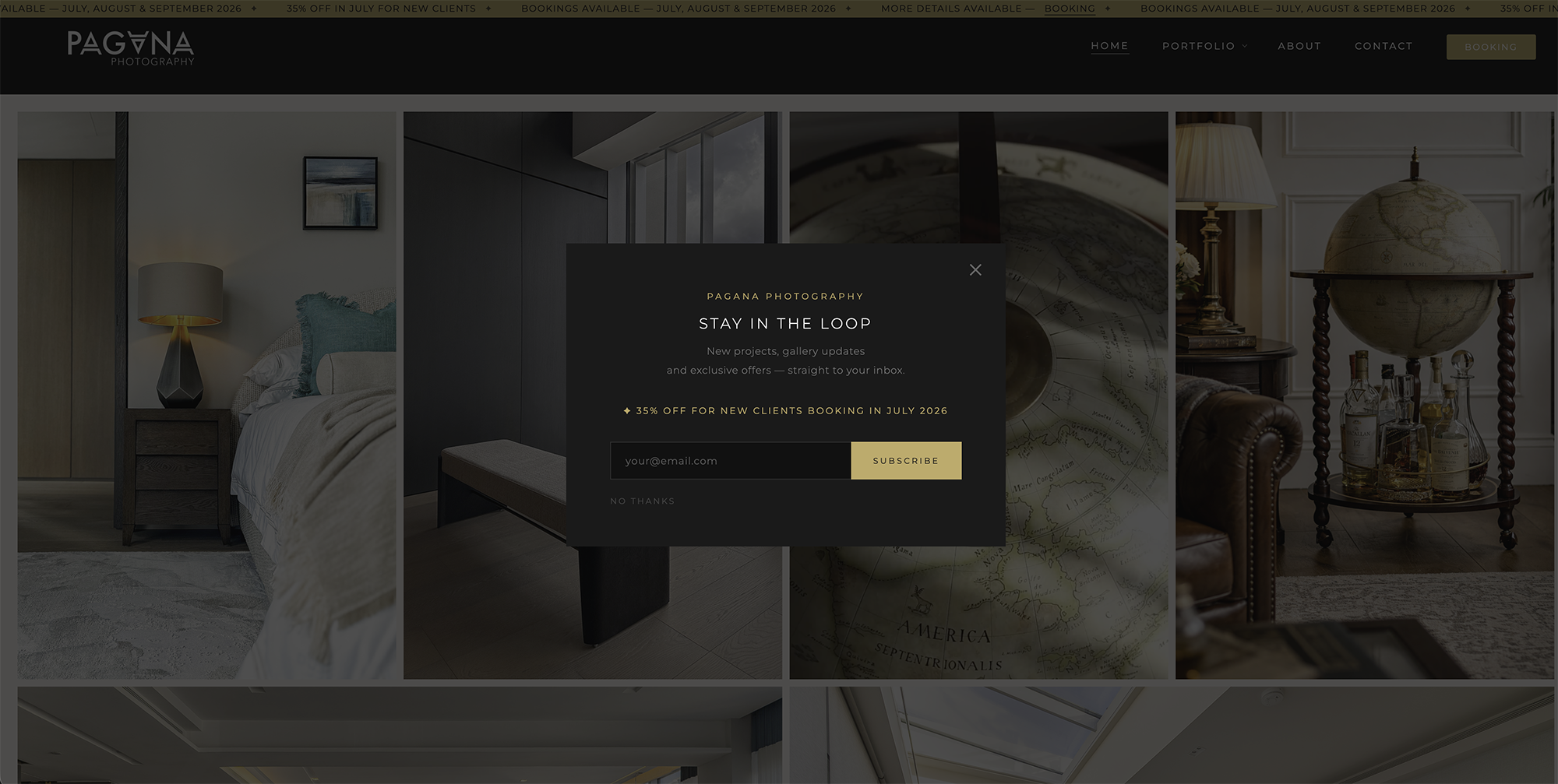 Pagana Photography website